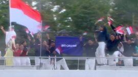 Para atlet dan kontingen Indonesia dalam pembukaan Olimpiade Paris 2024. (Dok. Tim Media Prabowo Subianto)