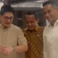 Menteri Energi dan Sumber Daya Mineral (ESDM) Bahlil Lahadalia bersama Ketua Umum Kadin 2021-2026 Arsjad Rasjid, dan Ketua Umum Kadin hasil Munaslub 2024 Anindya Bakrie. (Tangkapan Layar X.com @anasurbaningrum)